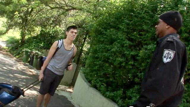 Alec Grey is sucking tasty long black dick