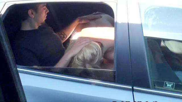 Halie Cummings is sucking dick in the car