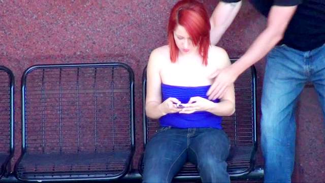 Public, Redhead, Reality, Jeans, Watching