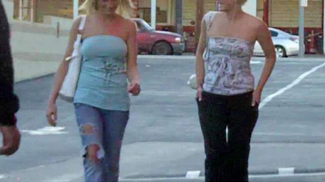 Stranger is taking off bras from cute babes on the street!