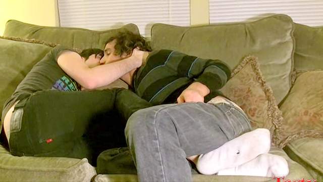 Aron kisses Tristan in his anal hole and mouth