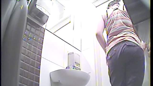 Alluring busty unknown mommy is peeing
