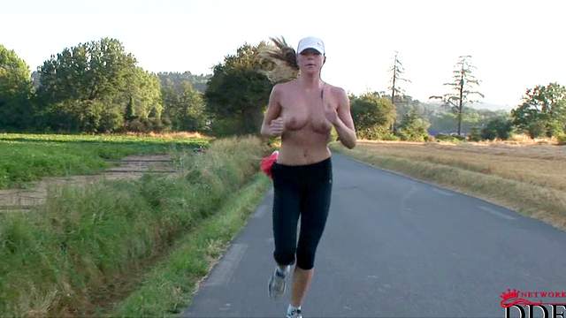 Slender naked babe Ulrika is running like hell